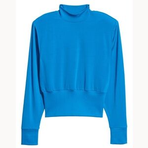 H&M Blue Long-Sleeve Top with Elastic Waist Size 4